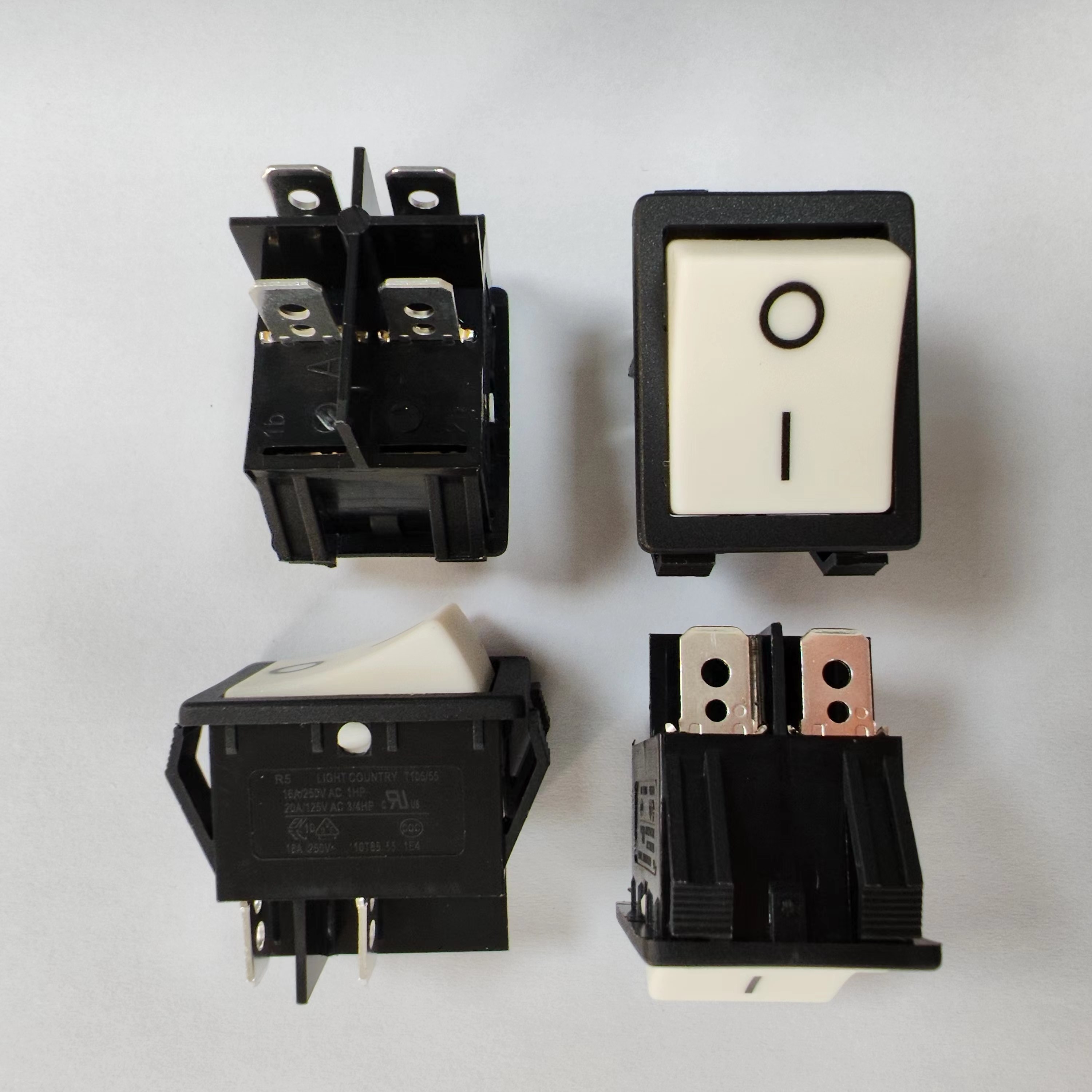 China Best Quality Rocker Switch, 32*25mm, 25A 250V, White Button, ON-OFF, For Welding Machine