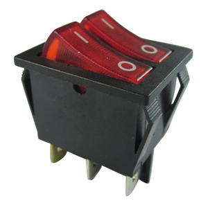 R5 Double Row Rocker Switch, 32*25mm, 20A 125V, With Lamp