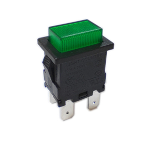 Taiwan Electrical Push Button Switch, 21*15mm, ON-OFF, Green Illuminated